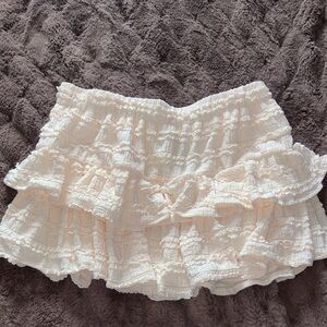 Cream Double Tiered Skirt